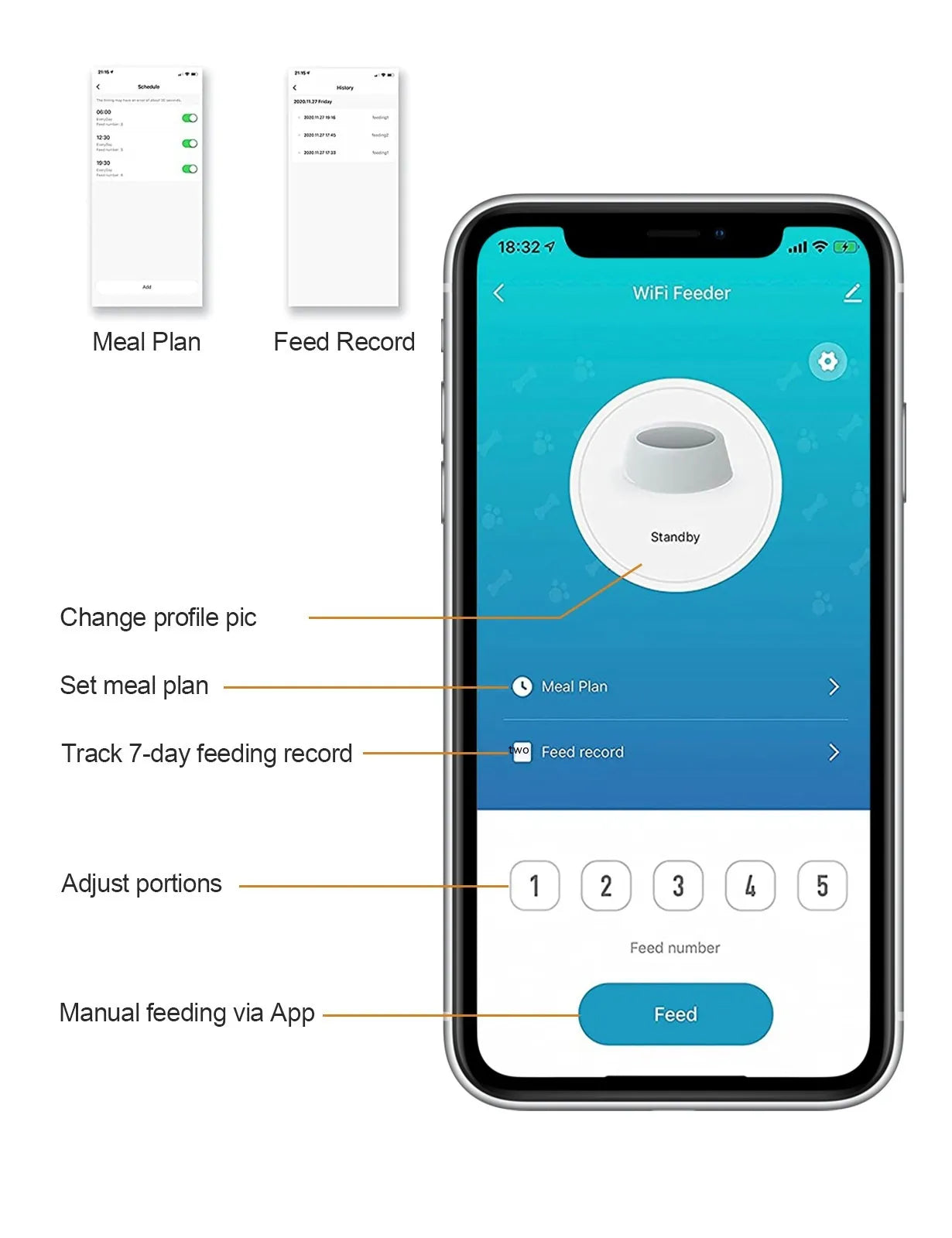 Pakko & Fufu – Smart Auto Pet Feeder (4L, WIFI and App-Controlled)