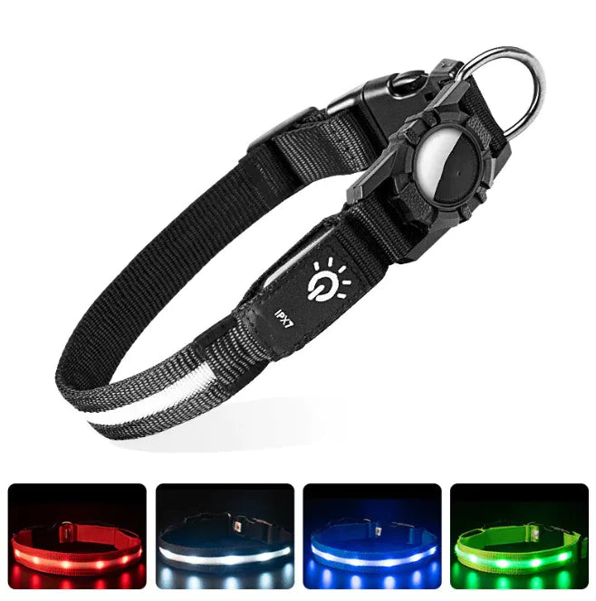 Pakko & Fufu – LED Safety Collar (AirTag Compatible)