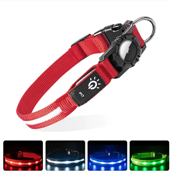 Pakko & Fufu – LED Safety Collar (AirTag Compatible)