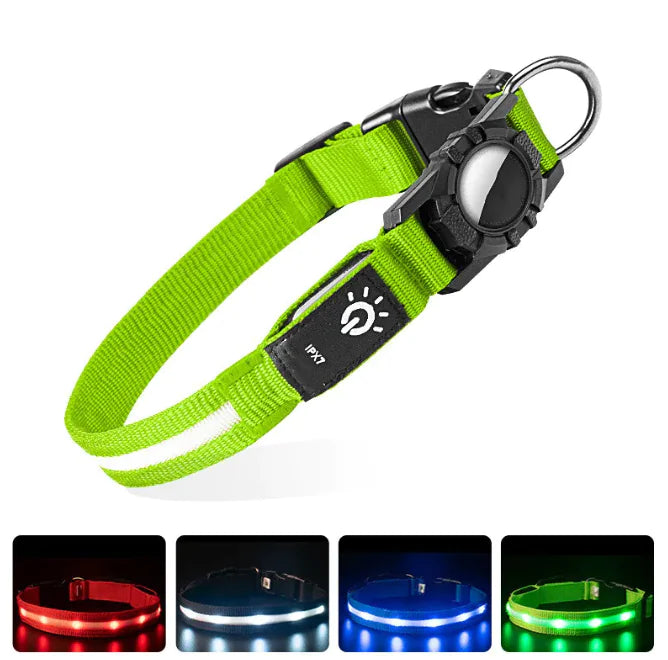 Pakko & Fufu – LED Safety Collar (AirTag Compatible)