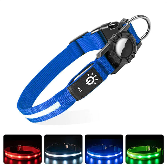 Pakko & Fufu – LED Safety Collar (AirTag Compatible)