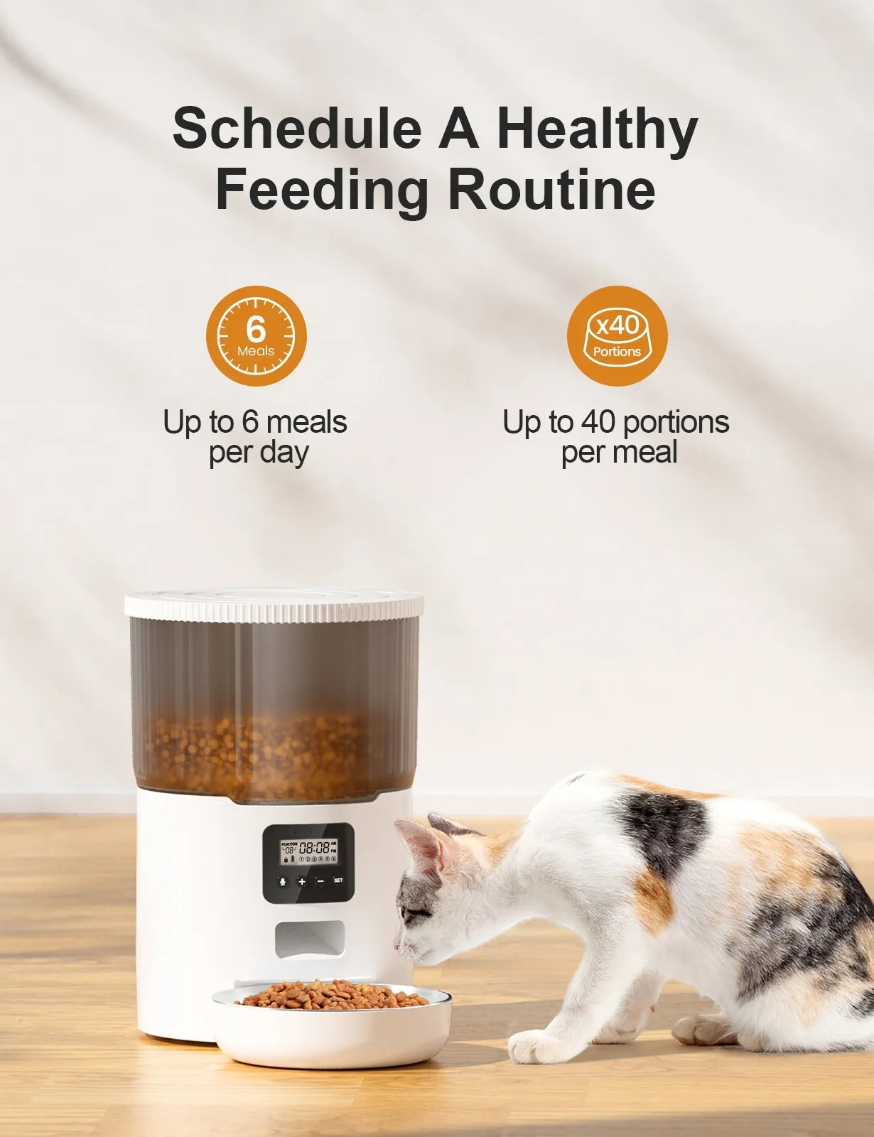 Pakko & Fufu – Smart Auto Pet Feeder (4L, WIFI and App-Controlled)