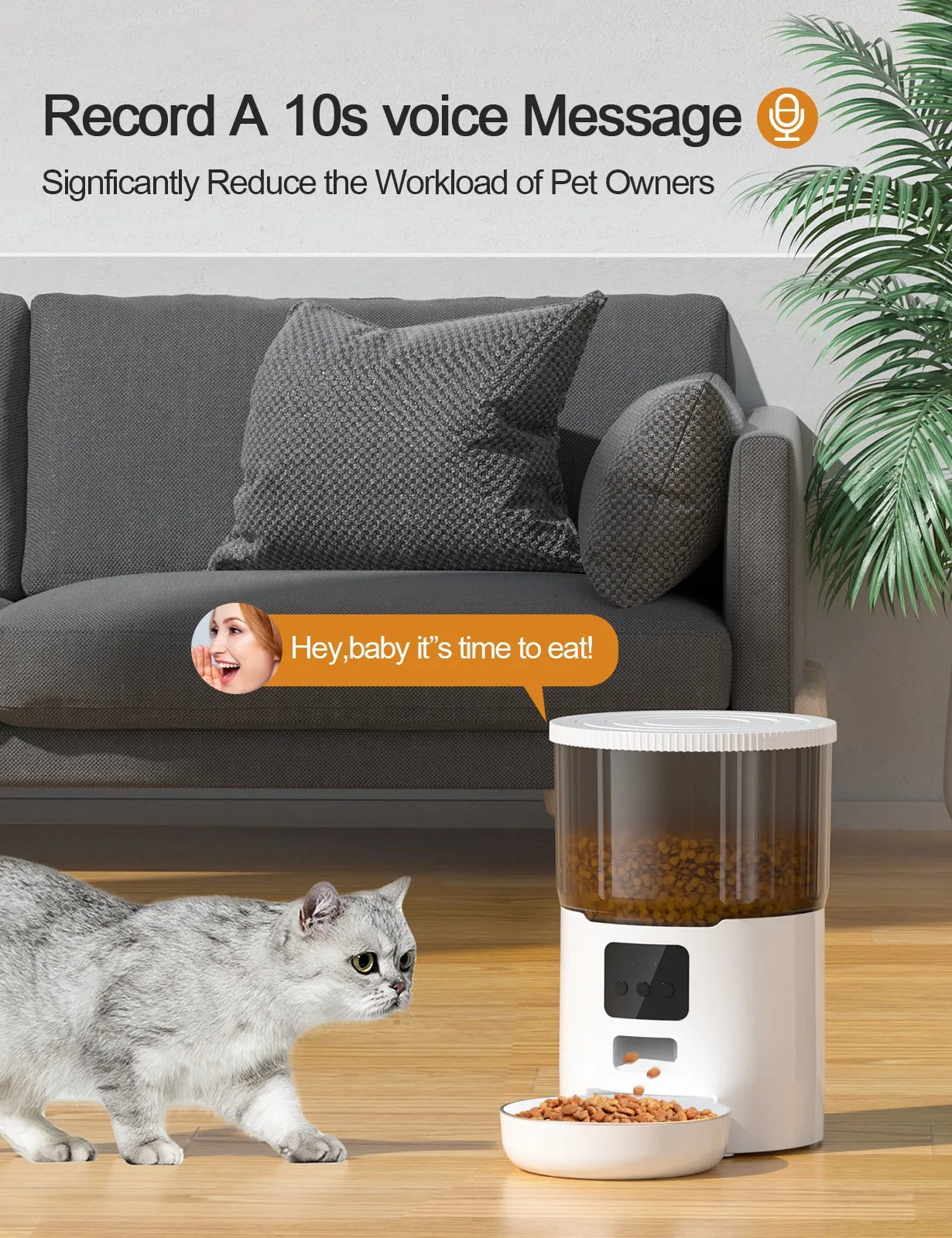 Pakko & Fufu – Smart Auto Pet Feeder (4L, WIFI and App-Controlled)
